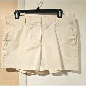 Theory Shorts Women's Sz 12 Ivory Casual Travel Beach Vacation Preppy Nautical